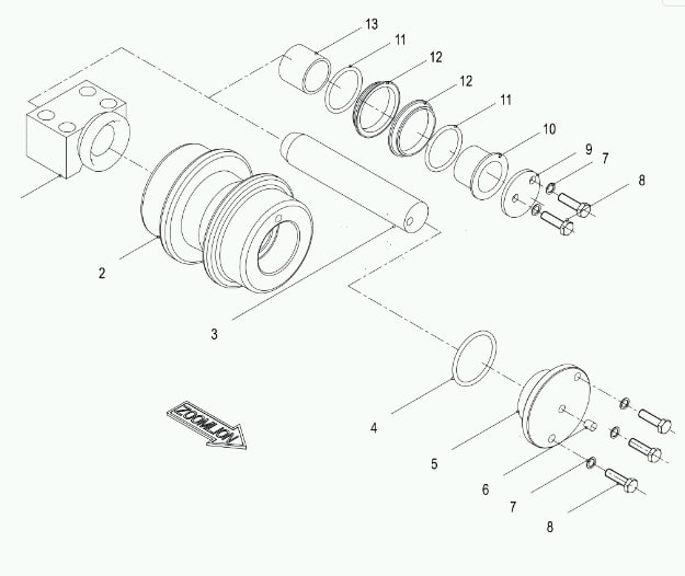 Катки/Carrier Roller Ass'y ZE205E